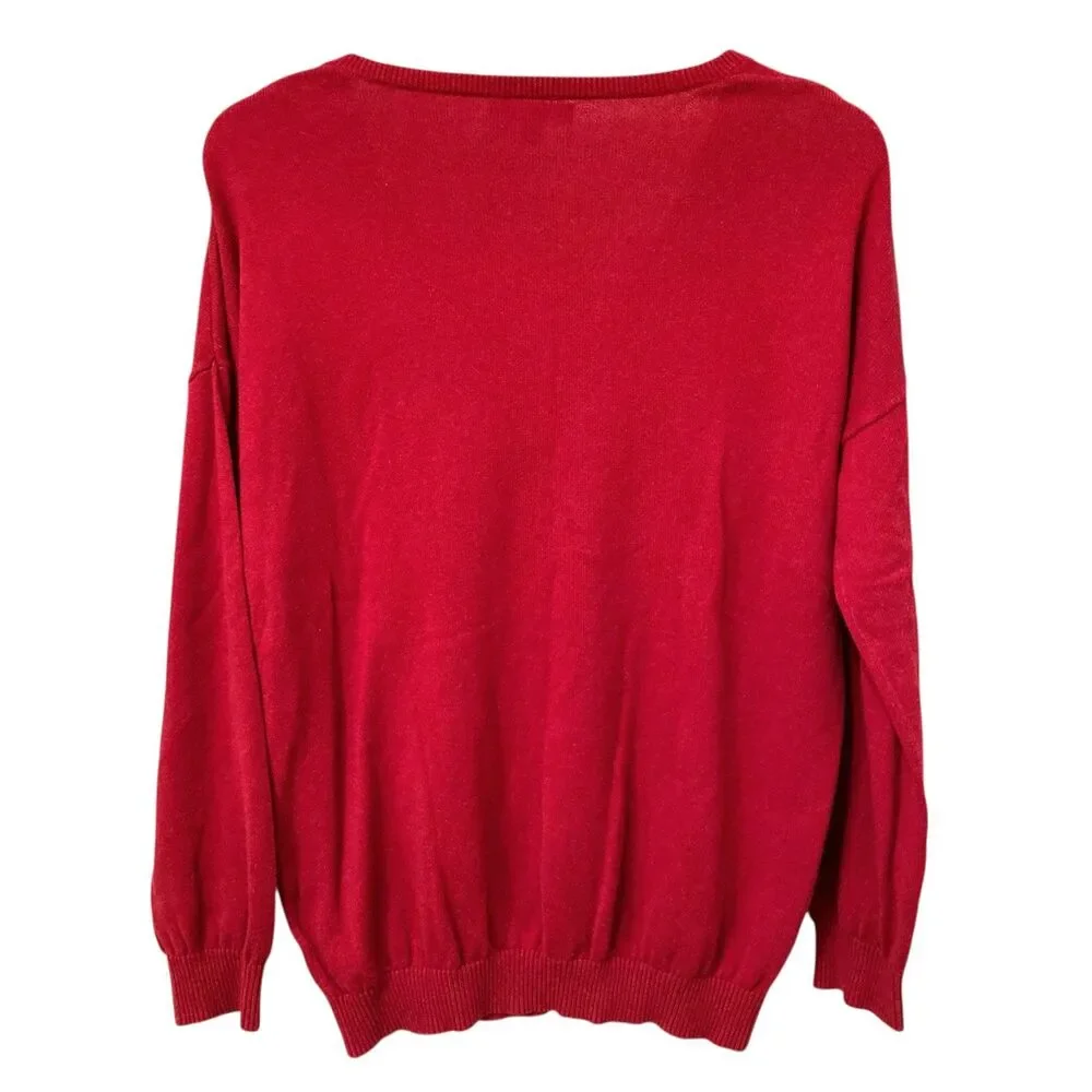 Banana Republic Men's Red V-Neck Sweater Size Medium
